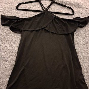 Black cold shoulder Halter